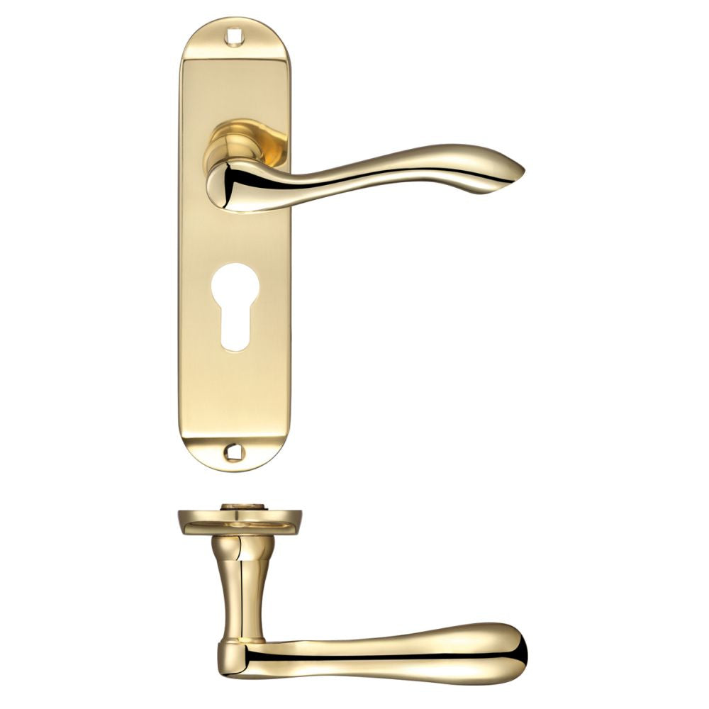 High quality image of the Fulton & Bray - Arundel Lever Euro Lock (47.5mm c/c) Furniture - Short Plate 175 x 42mm | Sku. fb021ep | available to order from Trade Door Handles.