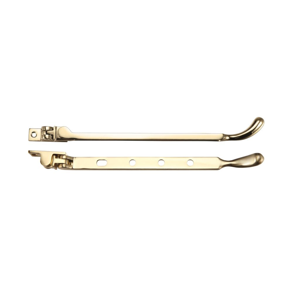 High quality image of the Fulton & Bray - Bulb End Casement Stay 10" - Polished Brass | Sku. fb101 | available to order from Trade Door Handles.