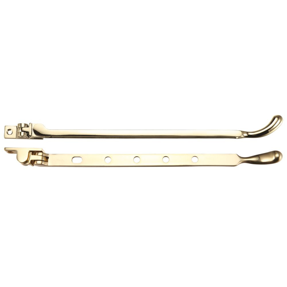 High quality image of the Fulton & Bray - Bulb End Casement Stay 12" - Polished Brass | Sku. fb102 | available to order from Trade Door Handles.