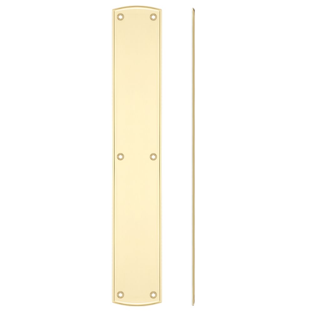 High quality image of the Fulton & Bray - Large Finger Plate for FB118L and FB118R - 457 x 76mm - Polished Brass | Sku. fb119 | available to order from Trade Door Handles.