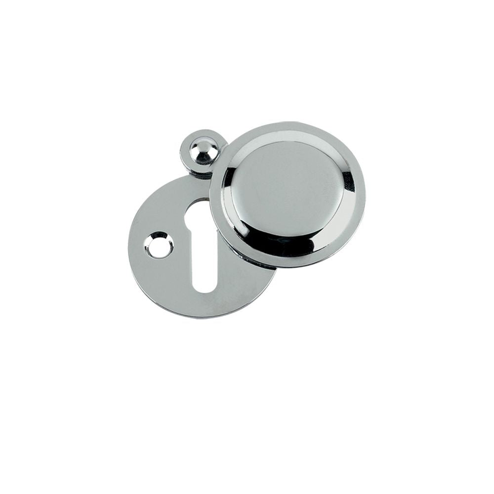 High quality image of the Fulton & Bray - Std. Key Profile Victorian Covered Escutcheon 32mm dia. - Polished Chrome | Sku. fb11cp | available to order from Trade Door Handles.
