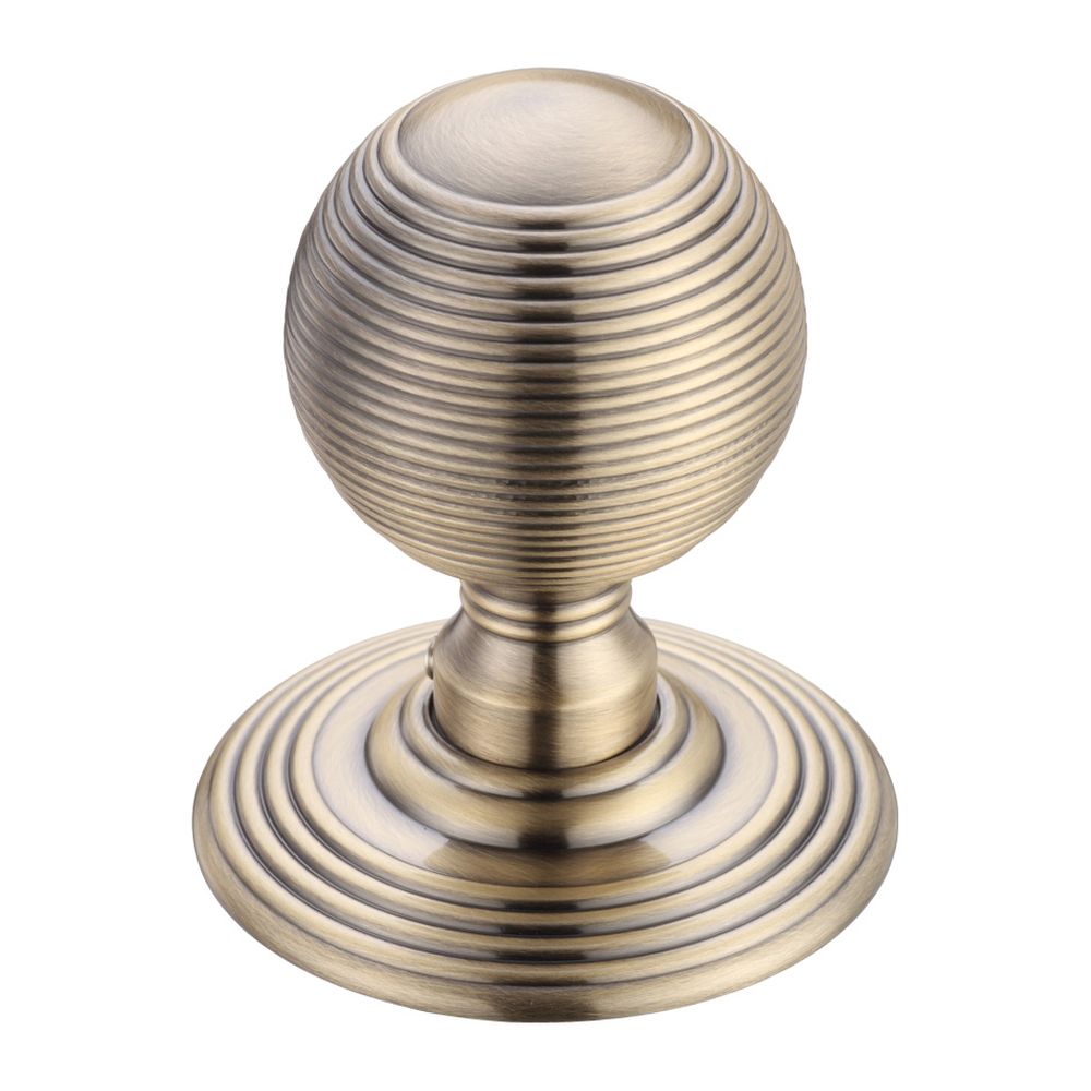 High quality image of the Fulton & Bray - Ringed Mortice Knob on Round Rose - Concealed Fix - Solid - Bronze | Sku. fb306fb | available to order from Trade Door Handles.