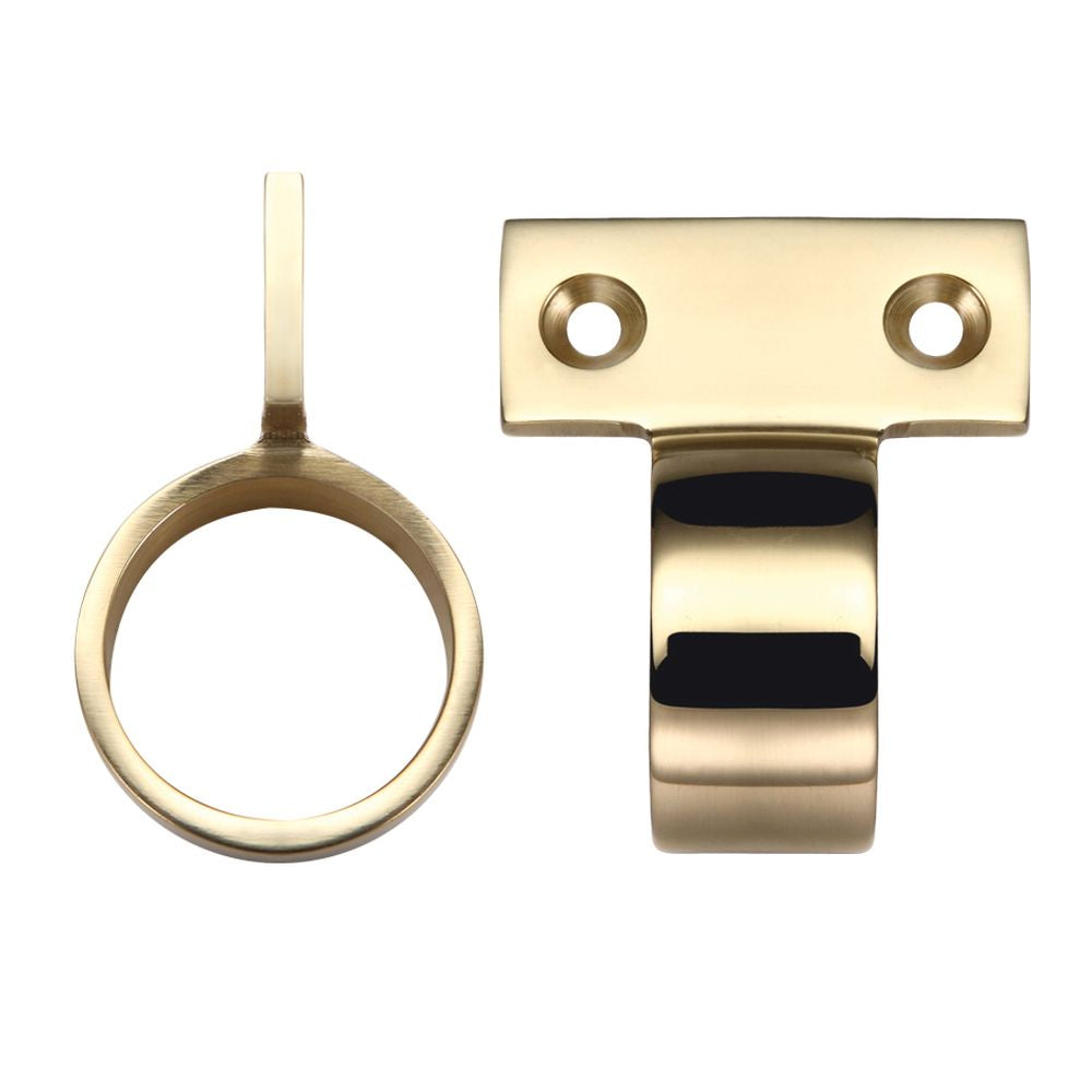 High quality image of the Fulton & Bray - Window Sash Ring Vertical Fix - 28mm dia - Polished Brass | Sku. fb36 | available to order from Trade Door Handles.