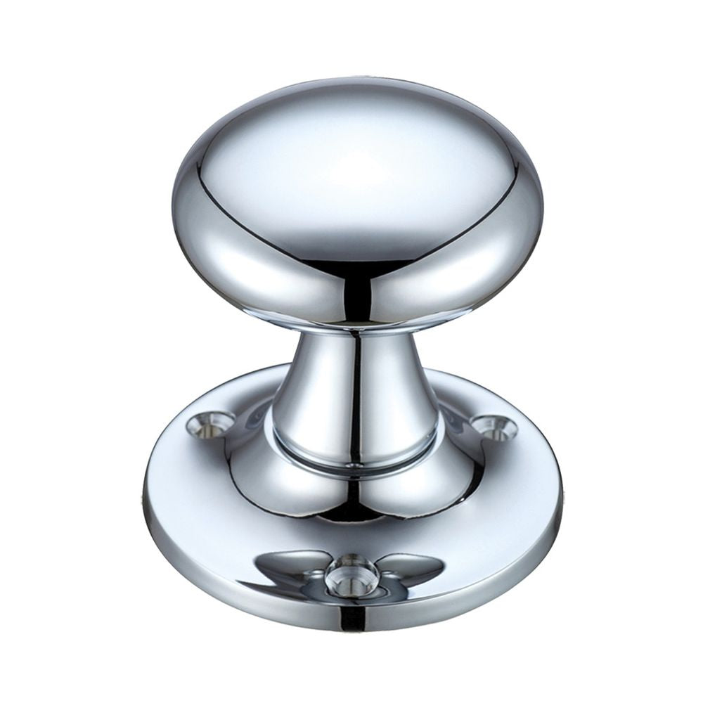 High quality image of the Fulton & Bray - Mushroom Mortice Knob Furniture 60mm Rose dia. - Polished Chrome | Sku. fb501cp | available to order from Trade Door Handles.