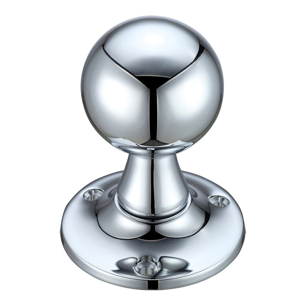 High quality image of the Fulton & Bray - Ball Mortice Knob Furniture 60mm Rose dia. - Polished Chrome | Sku. fb502cp | available to order from Trade Door Handles.