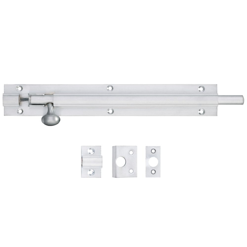 High quality image of the Fulton & Bray - Architectural Barrel Bolt 200mm x 30mm - Satin Chrome | Sku. fb58sc | available to order from Trade Door Handles.