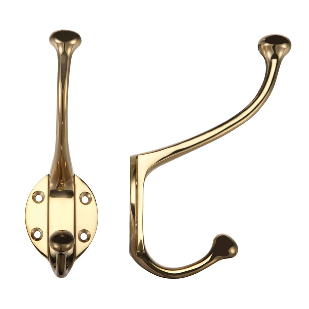 High quality image of the Fulton & Bray - Hat and Coat Hook - Polished Brass | Sku. fb72 | available to order from Trade Door Handles.