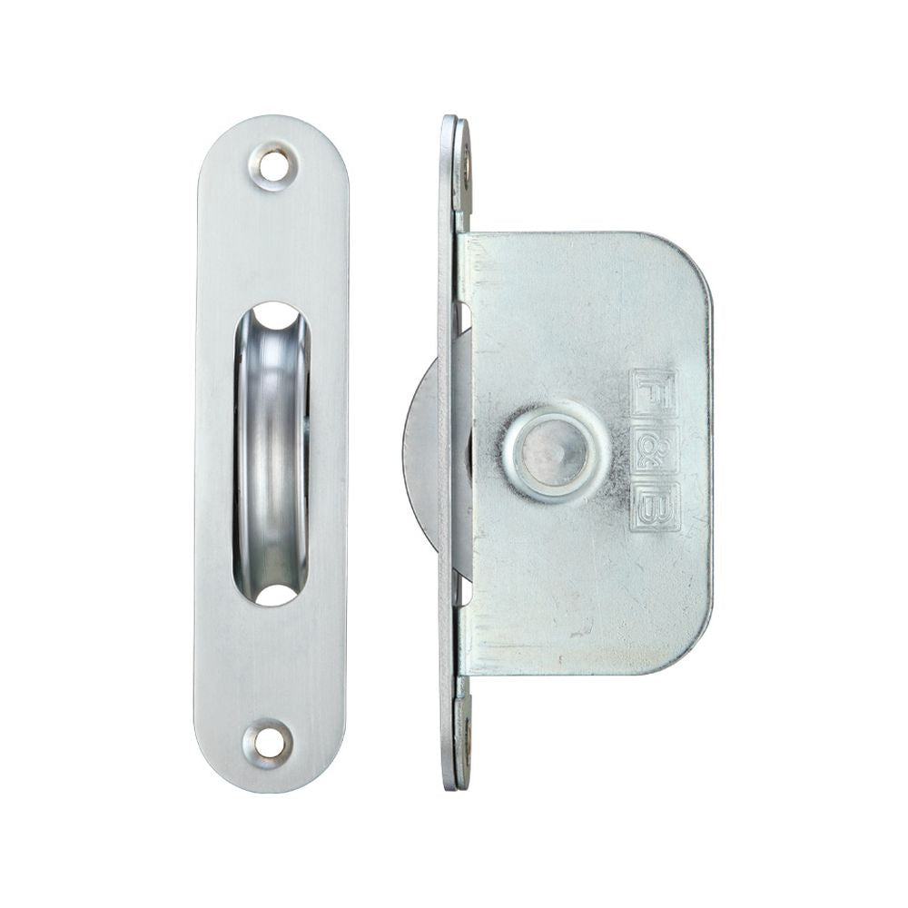 High quality image of the Fulton & Bray - Brass Ball Bearing Pulleys - 2 1/4" Radius Forend - Satin Chrome | Sku. fbbp02rsc | available to order from Trade Door Handles.