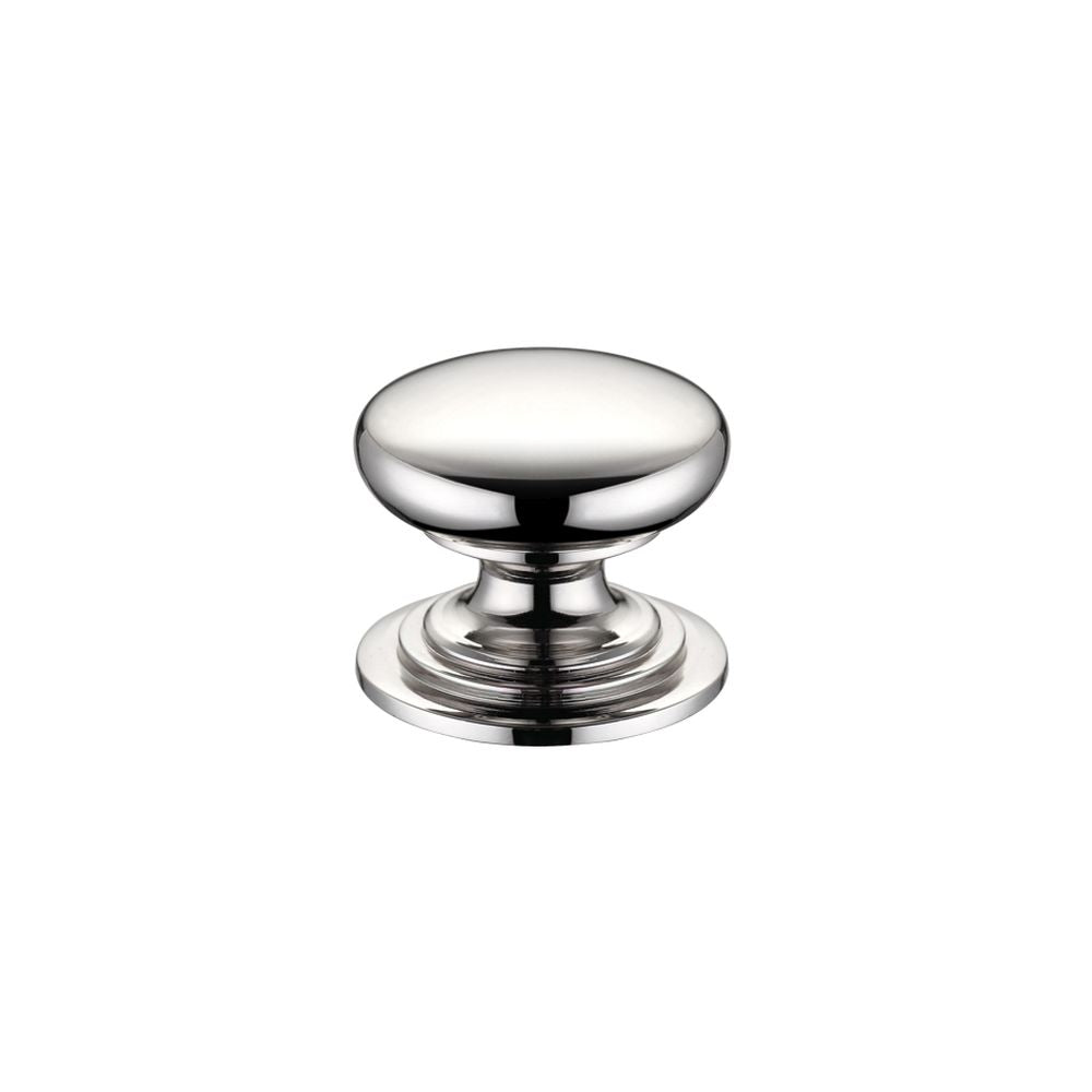 High quality image of the Fulton & Bray - Victorian Cupboard Knob 25mm dia. - Lacquered - Polished Nickel | Sku. fch01apn | available to order from Trade Door Handles.