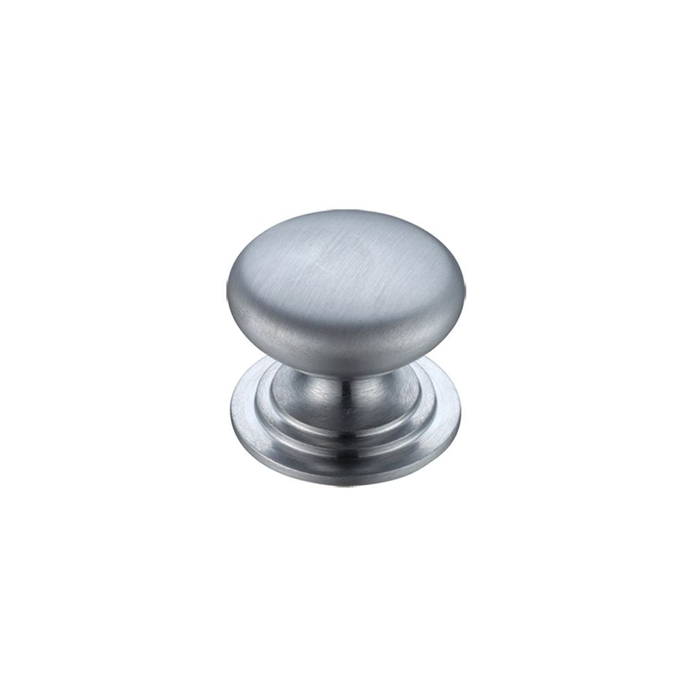High quality image of the Fulton & Bray - Victorian Cupboard Knob 25mm dia. - Satin Chrome | Sku. fch01asc | available to order from Trade Door Handles.