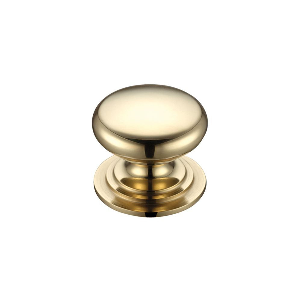 High quality image of the Fulton & Bray - Victorian Cupboard Knob 32mm dia. - Polished Brass | Sku. fch01b | available to order from Trade Door Handles.