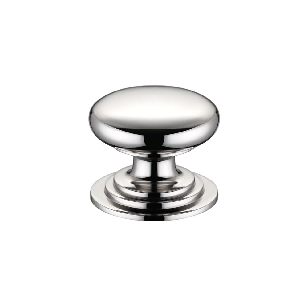 High quality image of the Fulton & Bray - Victorian Cupboard Knob 38mm dia. - Lacquered - Polished Nickel | Sku. fch01cpn | available to order from Trade Door Handles.
