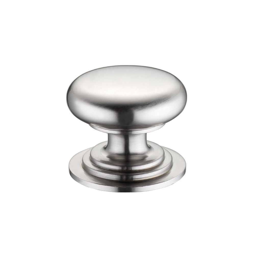 High quality image of the Fulton & Bray - Victorian Cupboard Knob 45mm dia. - Satin Nickel | Sku. fch01dsn | available to order from Trade Door Handles.