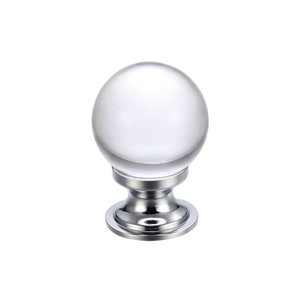 High quality image of the Fulton & Bray - Glass Ball Cabinet Knob - Plain 25mm - Polished Chrome | Sku. fch02acp | available to order from Trade Door Handles.