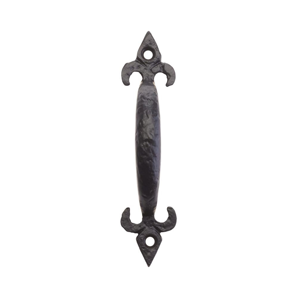 High quality image of the Foxcote Foundries - Fleur de Lys Pull Handle - 5" - Antique Black | Sku. ff42 | available to order from Trade Door Handles.