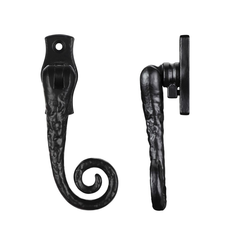 High quality image of the Foxcote Foundries - Monkey Tail Fastener Lockable c/w key - Left Hand - Antique Black | Sku. ff83l | available to order from Trade Door Handles.