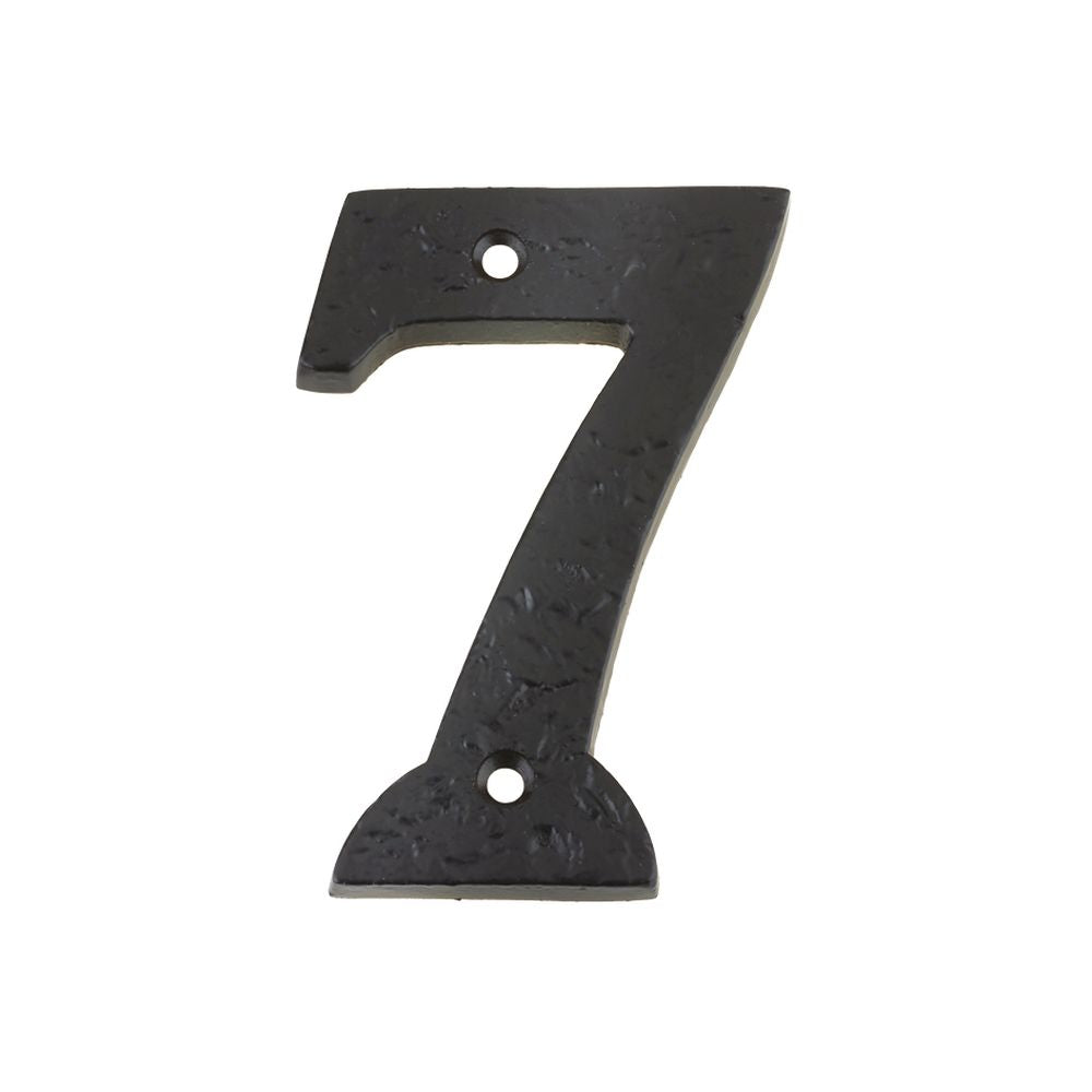 High quality image of the Foxcote Foundries - Numeral - No. 7 - 4" - Antique Black | Sku. ffn07 | available to order from Trade Door Handles.