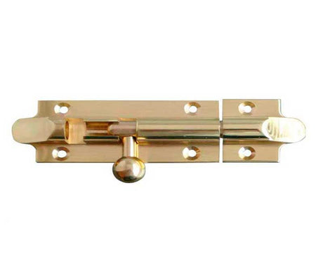 Frelan Hardware Accessories Polished Brass / Straight Surface Bolts Frelan - 102x32mm PB Bell STR Bolt