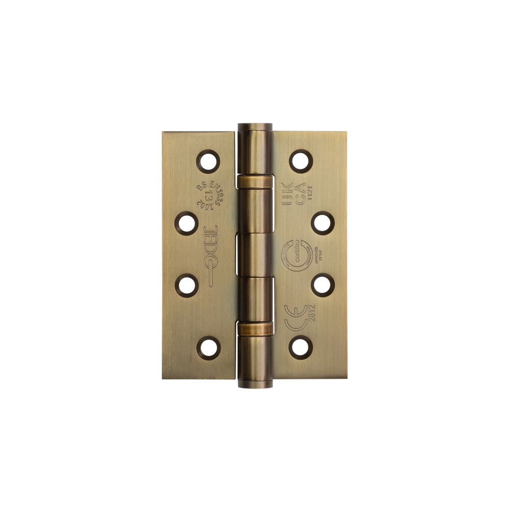 Frelan Hardware Hinges Antique Brass / Ball Bearing Hinges / 4" x (102mm) Frelan - 102x76mm Grade 202 Stainless Steel Ball Bearing Hinges Grade 13 - Antiq