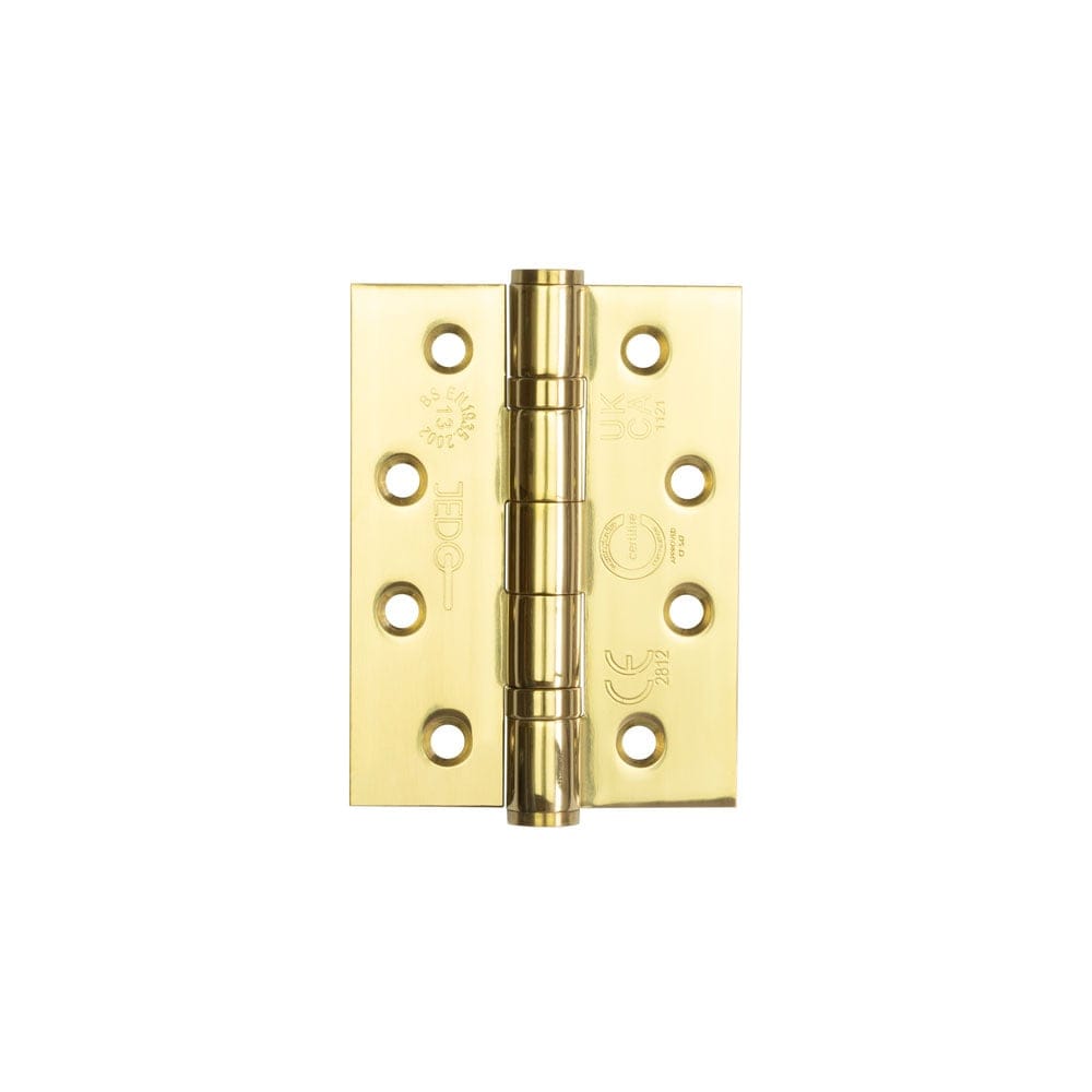 Frelan Hardware Hinges Electro Brass / Ball Bearing Hinges / 4" x (102mm) Frelan - 102x76mm Grade 202 Stainless Steel Ball Bearing Hinges Grade 13 - Elect