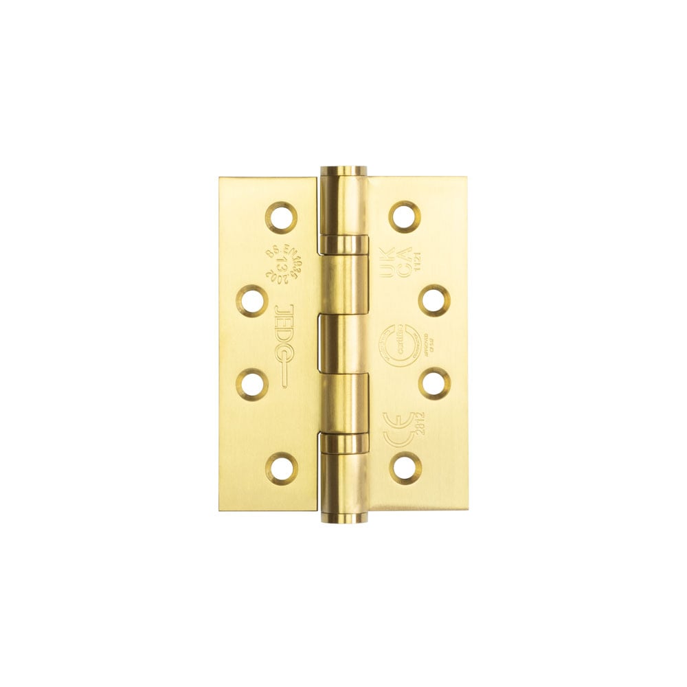 Frelan Hardware Hinges Satin Brass / Ball Bearing Hinges / 4" x (102mm) Frelan - 102x76mm Grade 202 Stainless Steel Ball Bearing Hinges Grade 13 - Satin