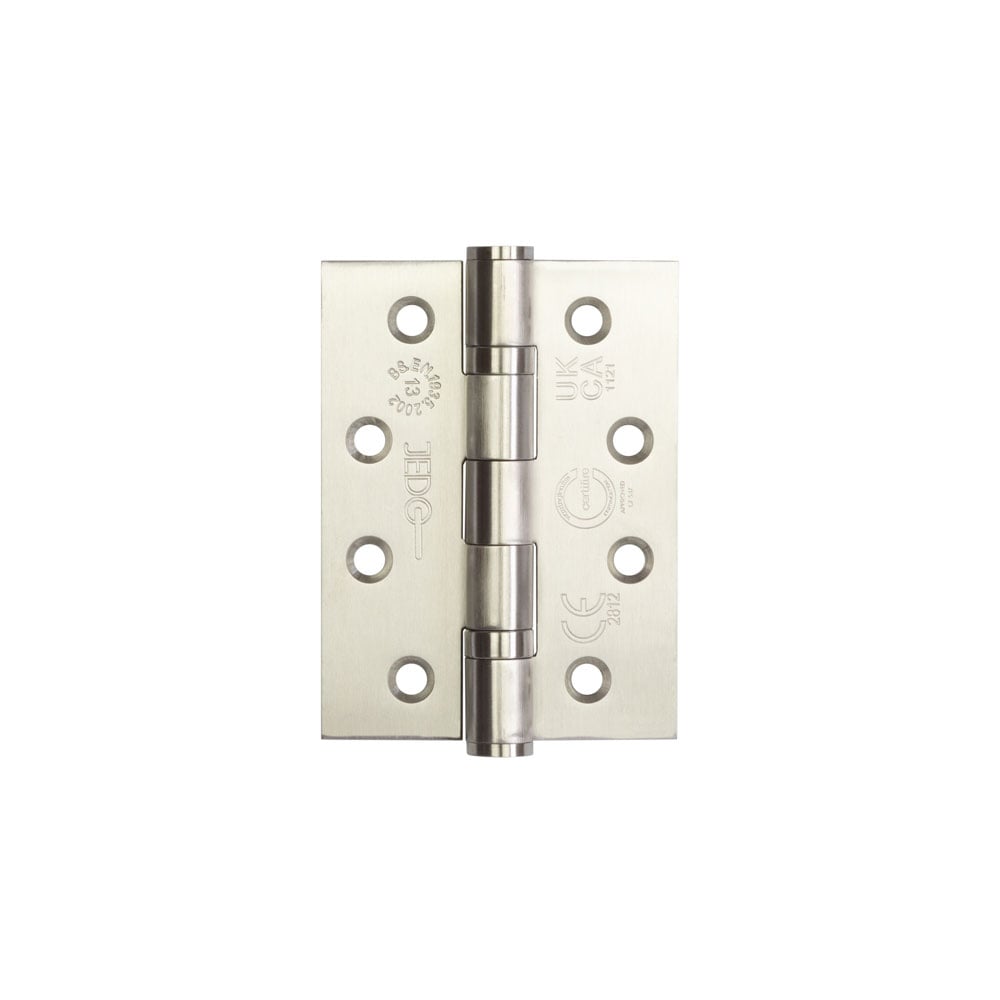 Frelan Hardware Hinges Satin Stainless Steel / Ball Bearing Hinges / 4" x (102mm) Frelan - 102x76mm Grade 202 Stainless Steel Ball Bearing Hinges Grade 13 - SSS