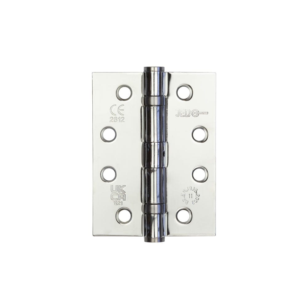 Frelan Hardware Hinges Polished Chrome / Ball Bearing Hinges / 4" x (102mm) Frelan - 102x76mm Stainless Steel Ball Bearing Hinges Grade 11 - Polished Chrome