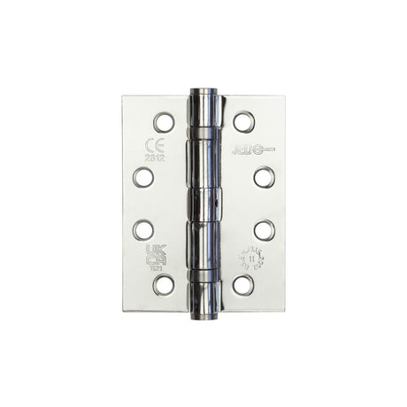 Frelan Hardware Hinges Polished Chrome / Ball Bearing Hinges / 4" x (102mm) Frelan - 102x76mm Stainless Steel Ball Bearing Hinges Grade 11 - Polished Chrome