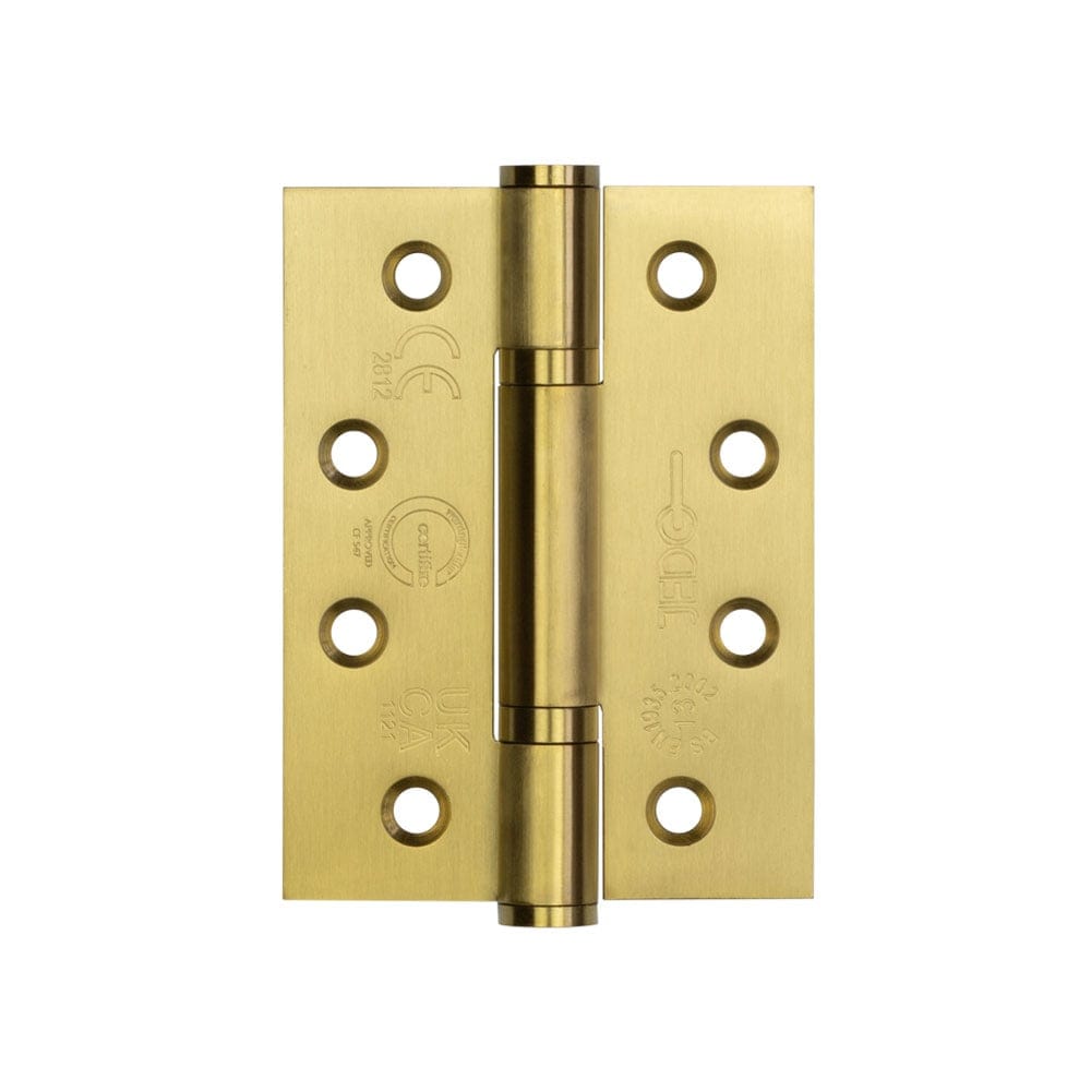 Frelan Hardware Hinges Satin Brass / Ball Bearing Hinges / 4" x (102mm) Frelan - 102x76x3mm SB 3 Knuckle PBH