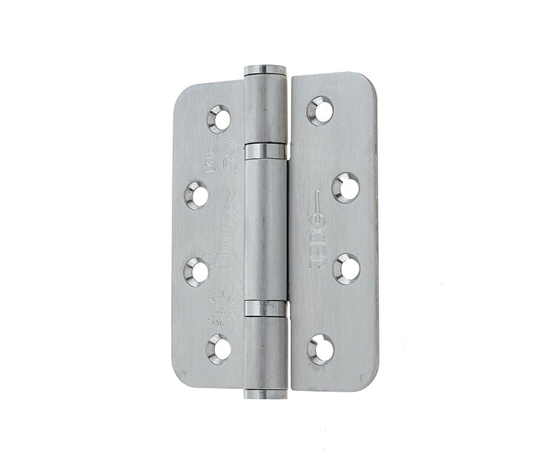 Frelan Hardware Hinges Satin Stainless Steel / Ball Bearing Hinges / 4" x (102mm) Frelan - 102x76x3mm SSS Radius PBH 3 knuckle hinge pack of 3
