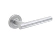 Frelan Hardware Door Furniture Satin Stainless Steel / Round Rose Frelan - 19mm Dia. SSS Atlanta lever on 8mm Rose Grade 201