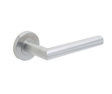 Frelan Hardware Door Furniture Satin Stainless Steel / Round Rose Frelan - 19mm dia SSS Julian lever on 8mm Rose Grade 201