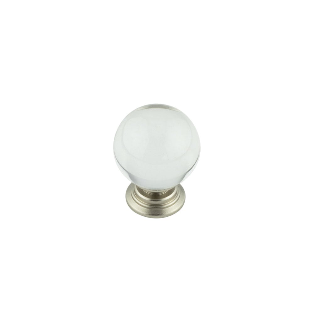 Frelan Hardware Cabinet Hardware Satin Nickel / Cabinet Knobs Frelan - 35mm Satin Nickel Clear Glass Cupboard Knob