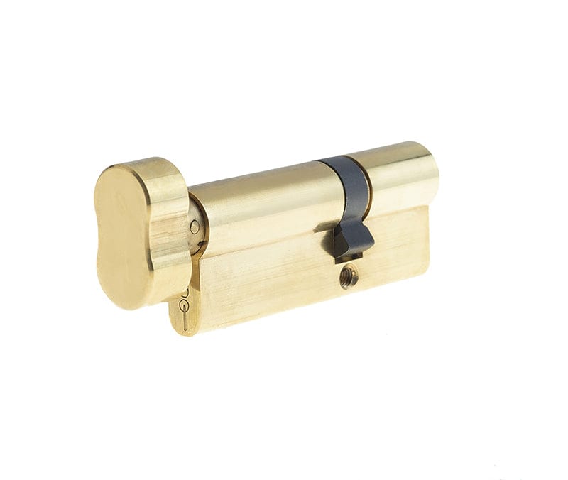 Frelan Hardware Locks & Latches Polished Brass / Euro Cylinder & Turn / 35 x 40mm Frelan - 35x40mm PB Euro offset cyl & turn