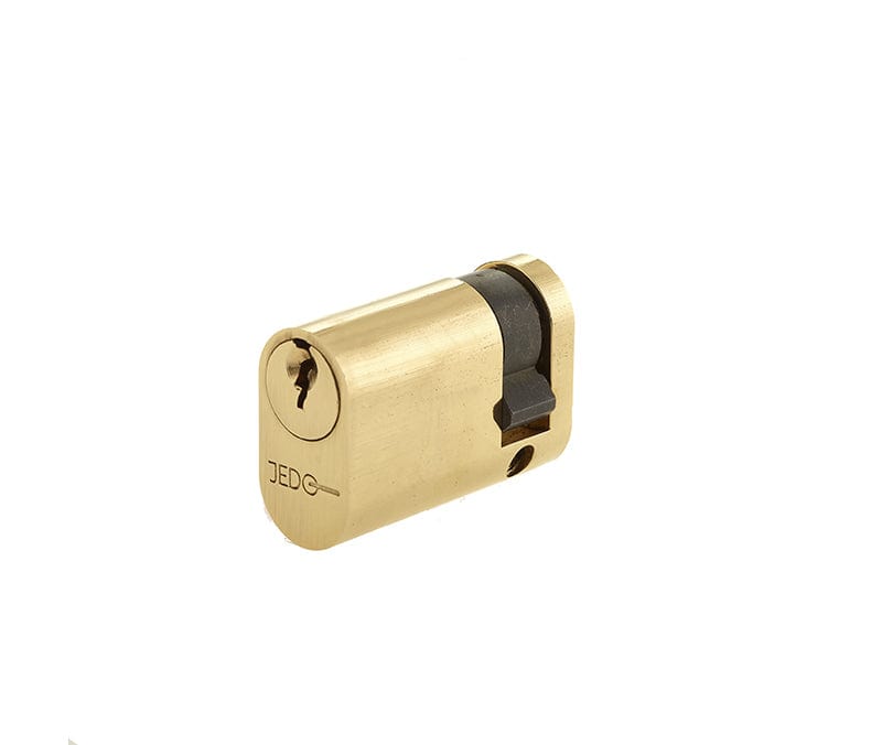 Frelan Hardware Locks & Latches Polished Brass / Oval Single Cylinder / 30 x 10mm Frelan - 40mm PB Oval single cylinder