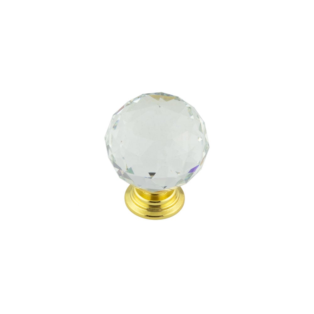 Frelan Hardware Cabinet Hardware Brass Finish / Cabinet Knobs Frelan - 40mm PVD Faceted Glass Ball Knob