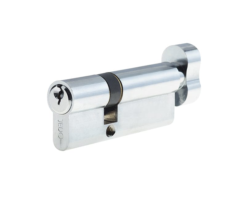 Frelan Hardware Locks & Latches Polished Chrome / Euro Cylinder & Turn / 40 x 60mm Frelan - 40x60mm PC Euro offset cyl & turn