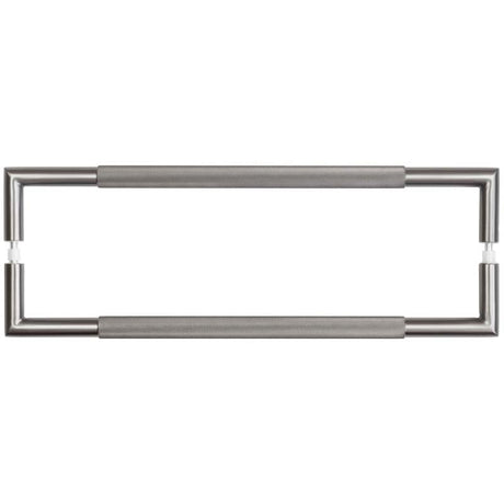 Frelan Hardware Door Furniture Gun Metal / Back to Back Fixing Pack Frelan - 425x20mm GM Mitred B/B Knurled Pull Handle 304g