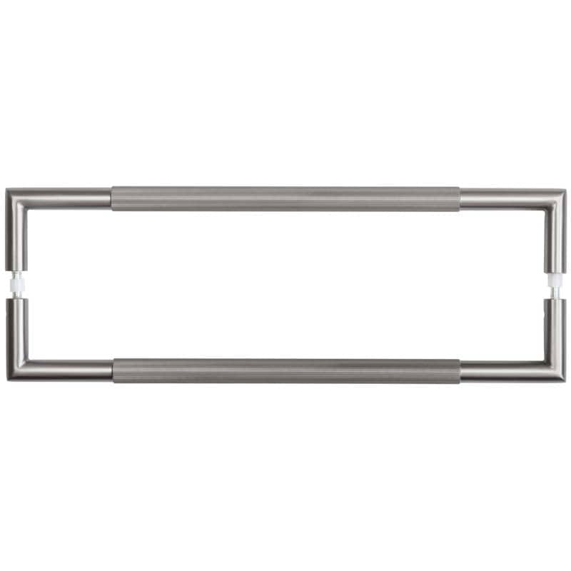 Frelan Hardware Door Furniture Gun Metal / Back to Back Fixing Pack Frelan - 425x20mm GM Mitred B/B Linear Knurled Pull Handle 304g