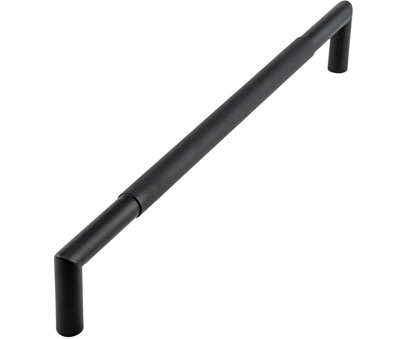 Frelan Hardware Door Furniture Black / Pull Handles (Bolt Through) Frelan - 425x20mm MB mitred b/t knurled pull handle