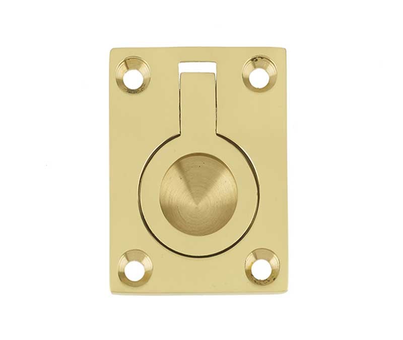 Frelan Hardware Accessories Polished Brass / 63 x 50mm Frelan - 50x63mm Flush Ring - Polished Brass