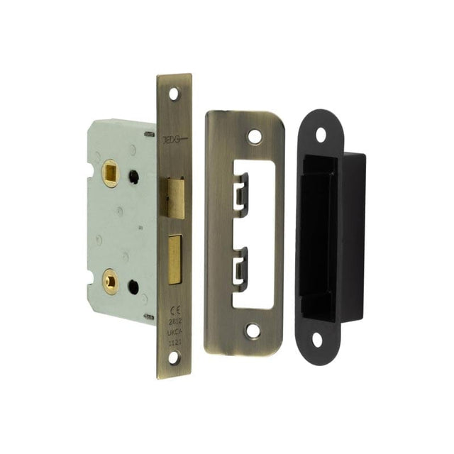 Frelan Hardware Locks & Latches Antique Brass Frelan - 63mm AB bathroom lock square forend