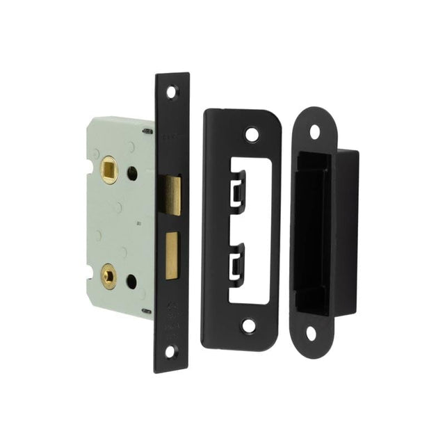 Frelan Hardware Locks & Latches Black Frelan - 63mm BL Bathroom lock square forend