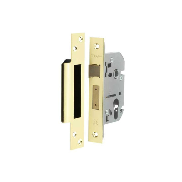 Frelan Hardware Locks & Latches Polished Brass / Euro Profile Sashlocks / 2.5" / 65mm Frelan - 65mm PB Euro profile sashlock