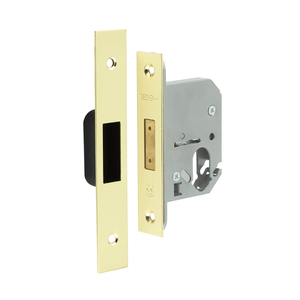 Frelan Hardware Locks & Latches Polished Brass Frelan - 65mm PB Oval profile deadlock