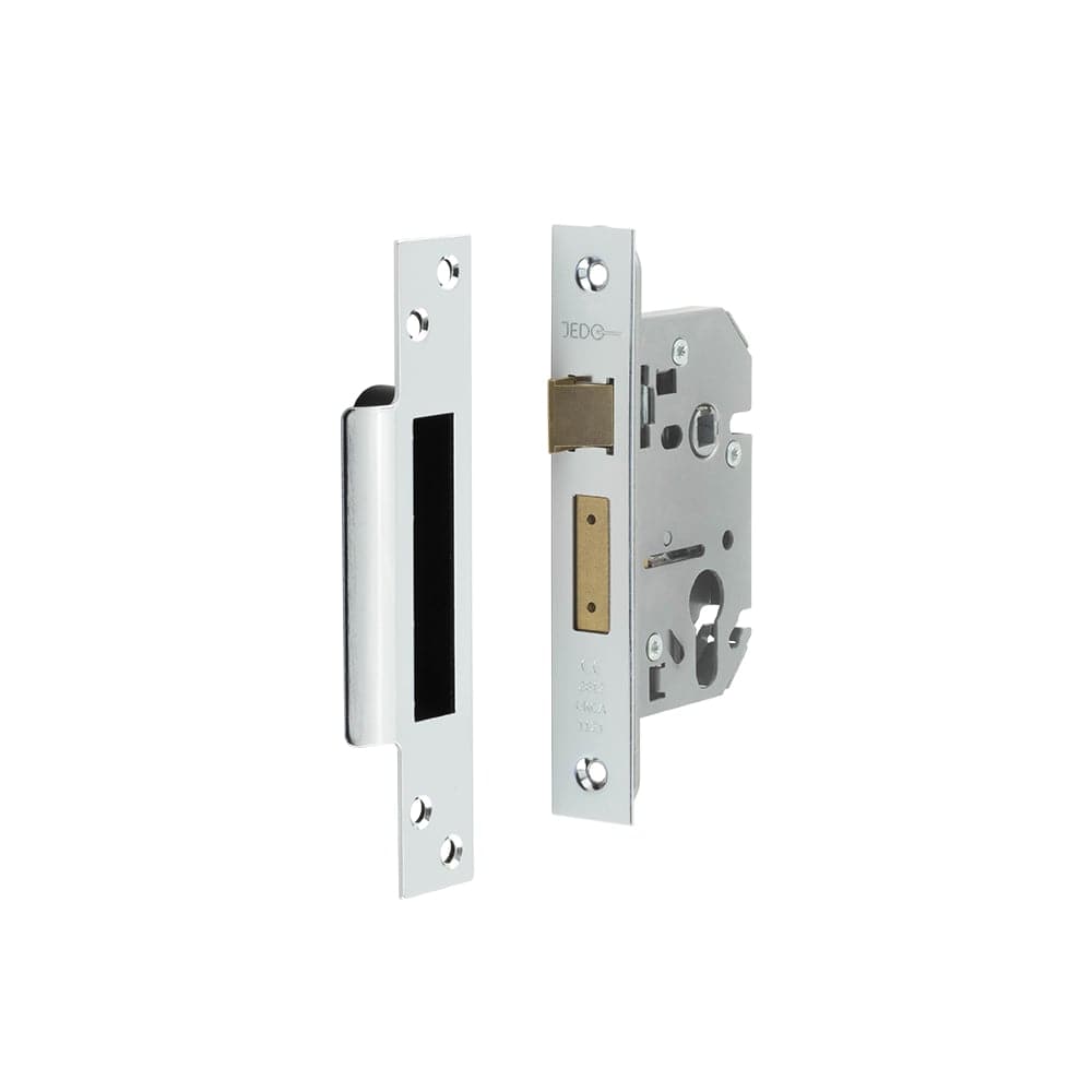 Frelan Hardware Locks & Latches Polished Chrome / Euro Profile Sashlocks / 2.5" / 65mm Frelan - 65mm PC Euro profile sashlock