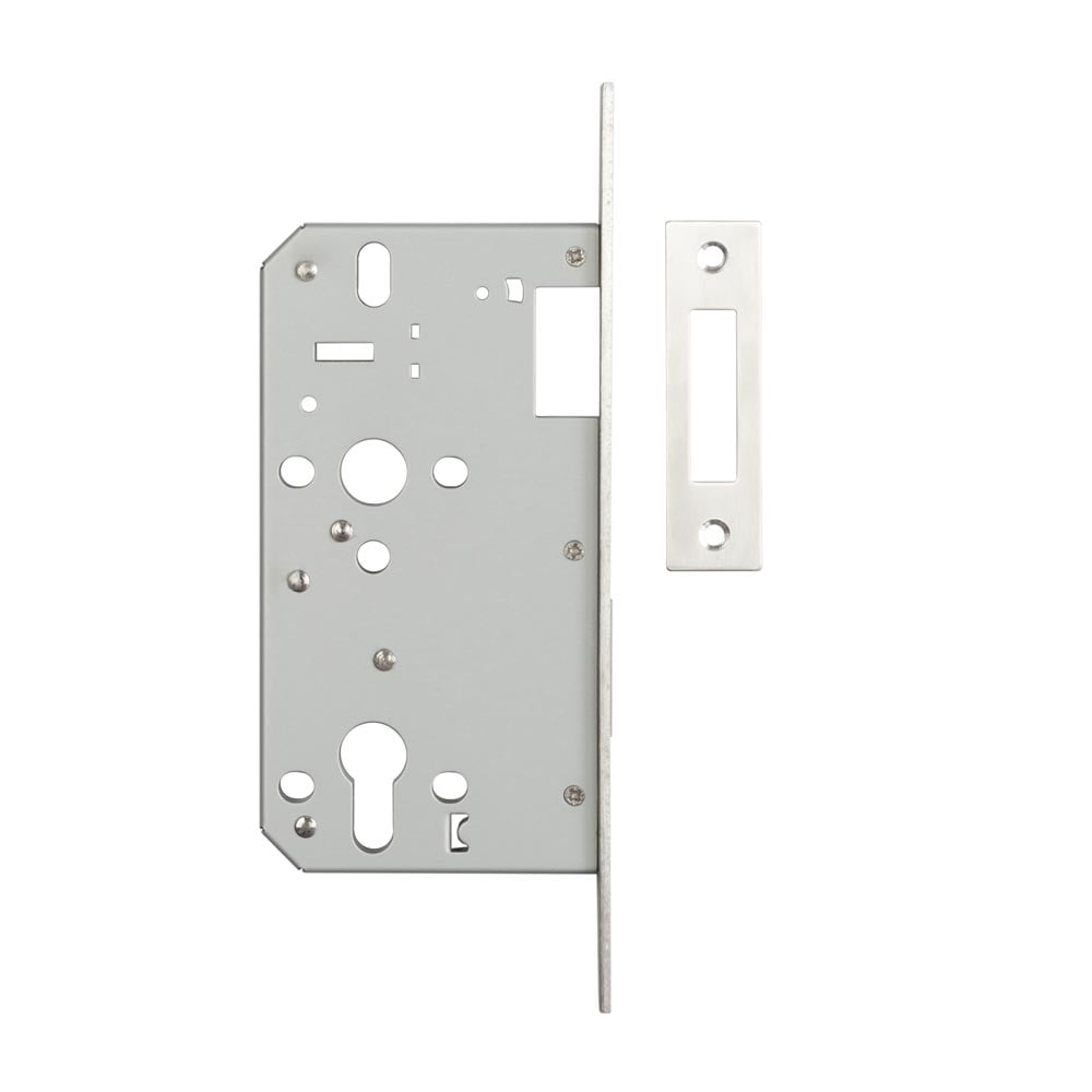 Frelan Hardware Locks & Latches Satin Stainless Steel Frelan - 72mm sss Din euro deadlock 60mm backset