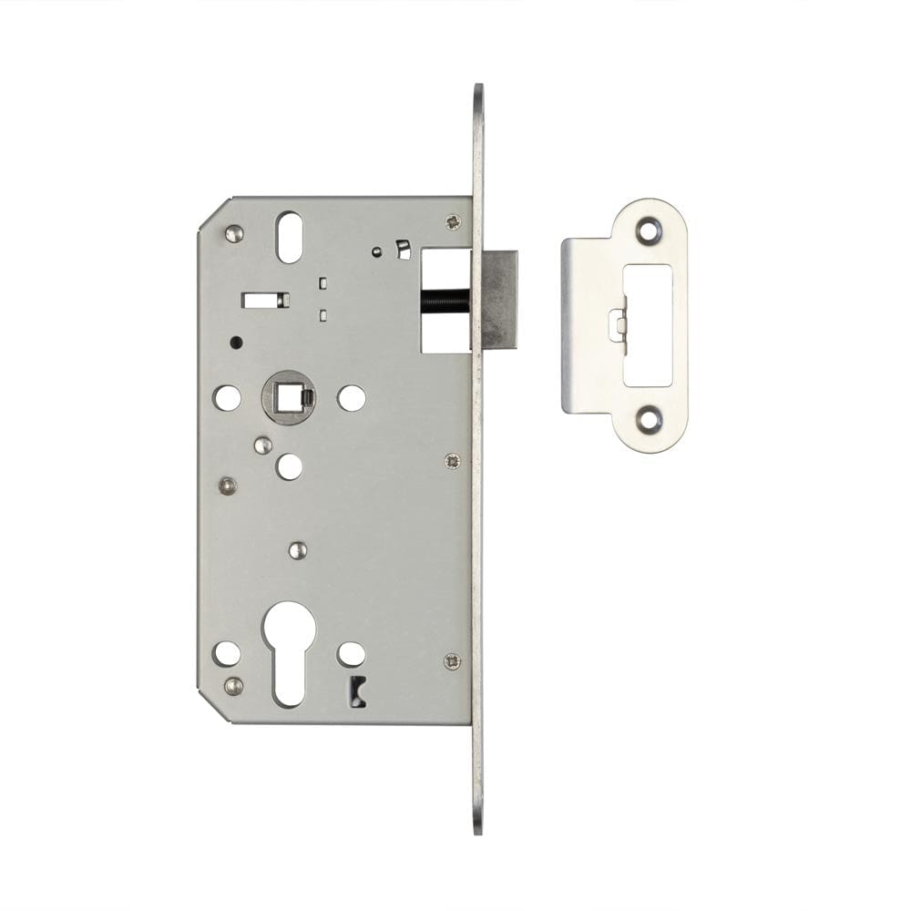Frelan Hardware Locks & Latches Satin Stainless Steel Frelan - 72mm sss Din euro latch radiused 60mm backset