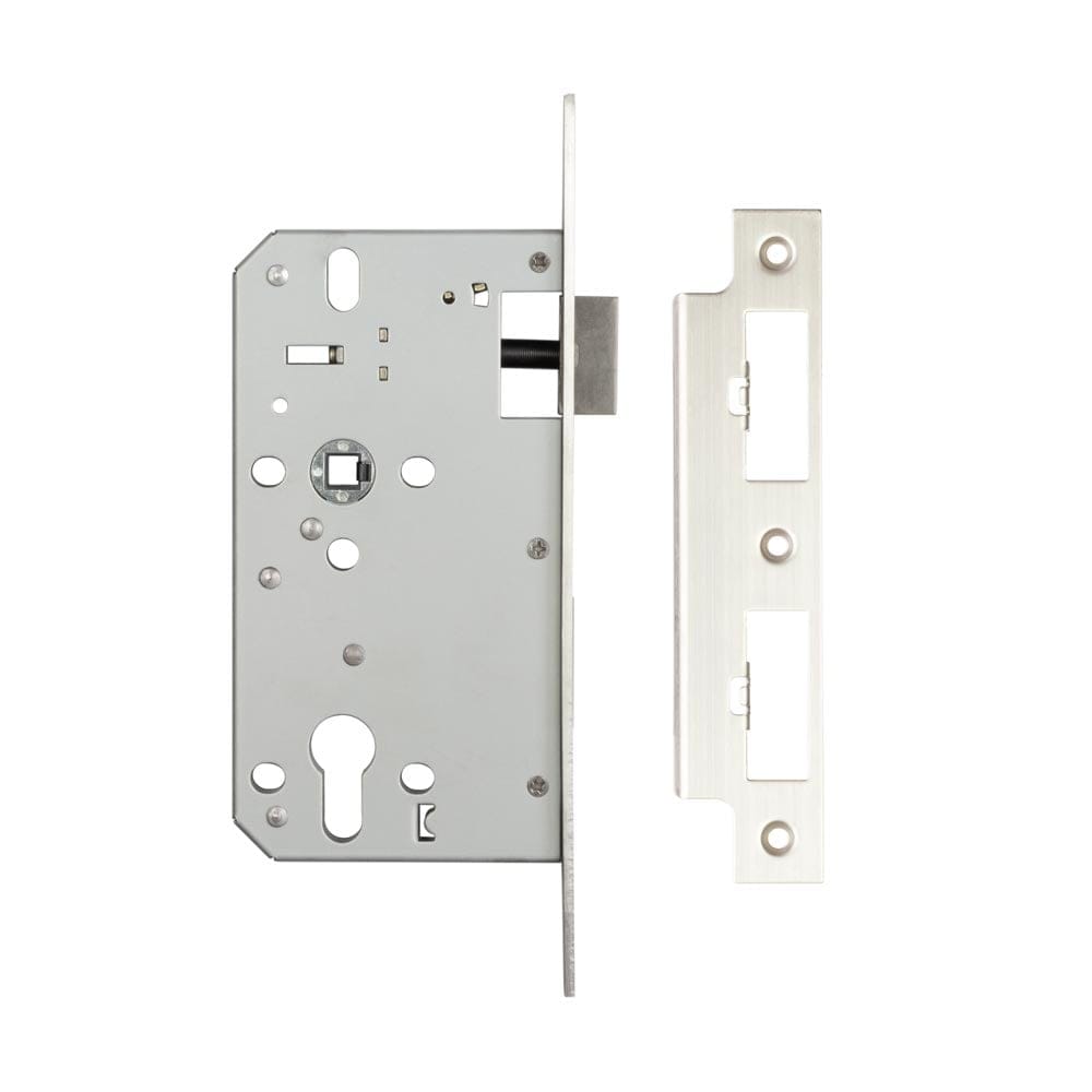 Frelan Hardware Locks & Latches Satin Stainless Steel Frelan - 72mm sss Din euro sashlock 60mm backset