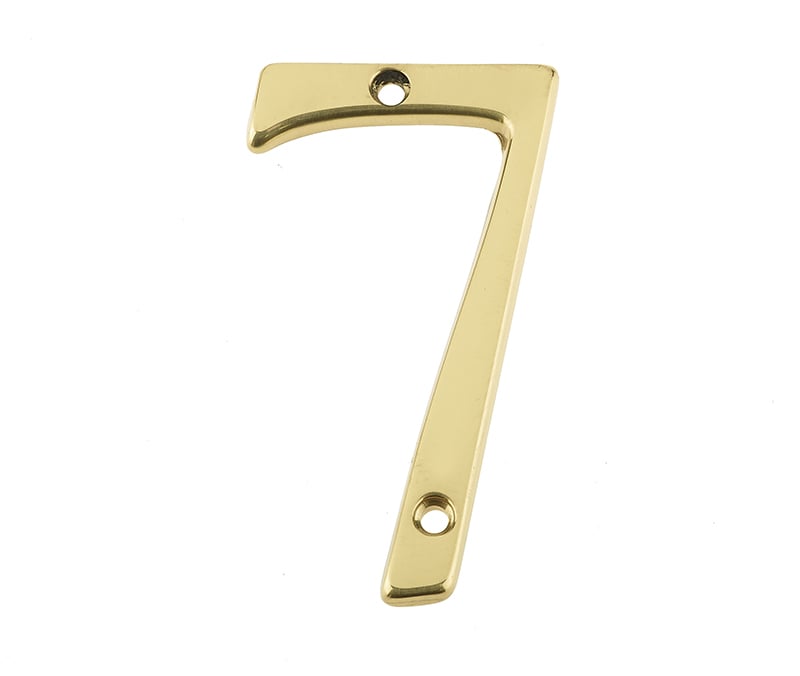 Frelan Hardware Door Furniture Polished Brass / Numerals / 7 Frelan - 75MM PB Screwfix numeral 7